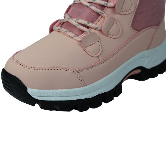 Women's MId Calf Snow Boots Faux Fur Winter Shoes, Pink - Picture 6 of 6